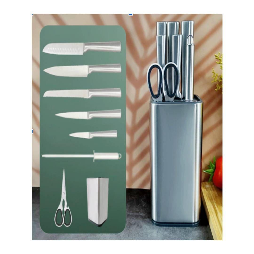 Set 8 Cuchillos Cocina VG10 Acero con Base de Madera-4