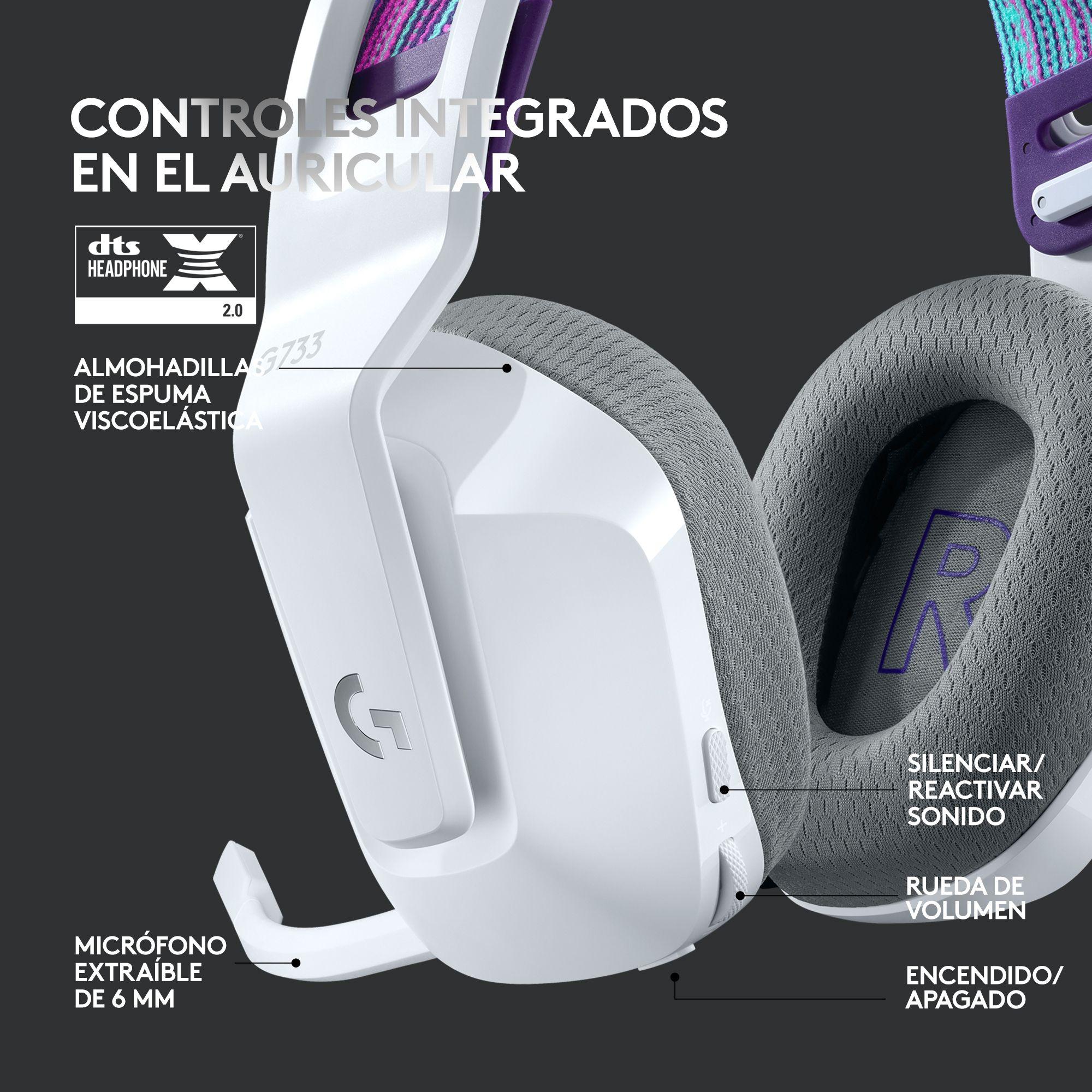 Audífonos Gamer Inalámbricos Logitech G Series G733 Blanco-3
