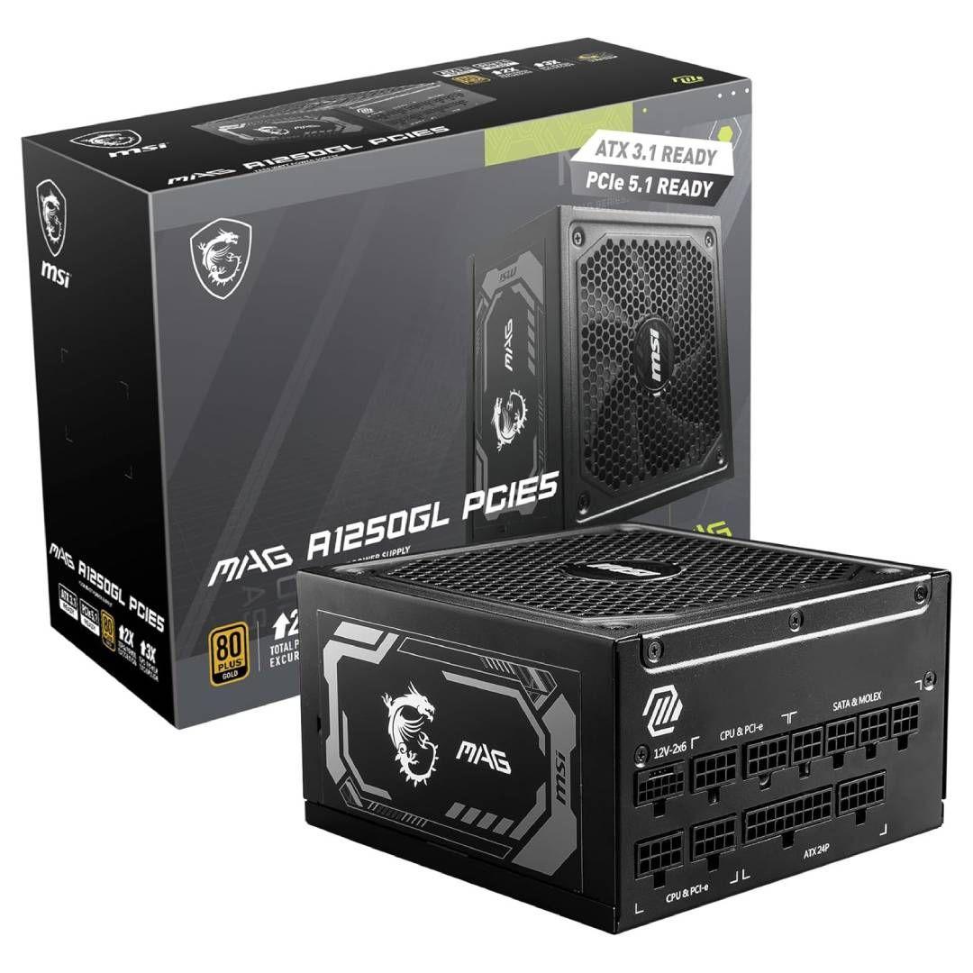 Fuente de Poder MSI MAG A1250GL PCIE5 1250W 80+ Gold Modular-3