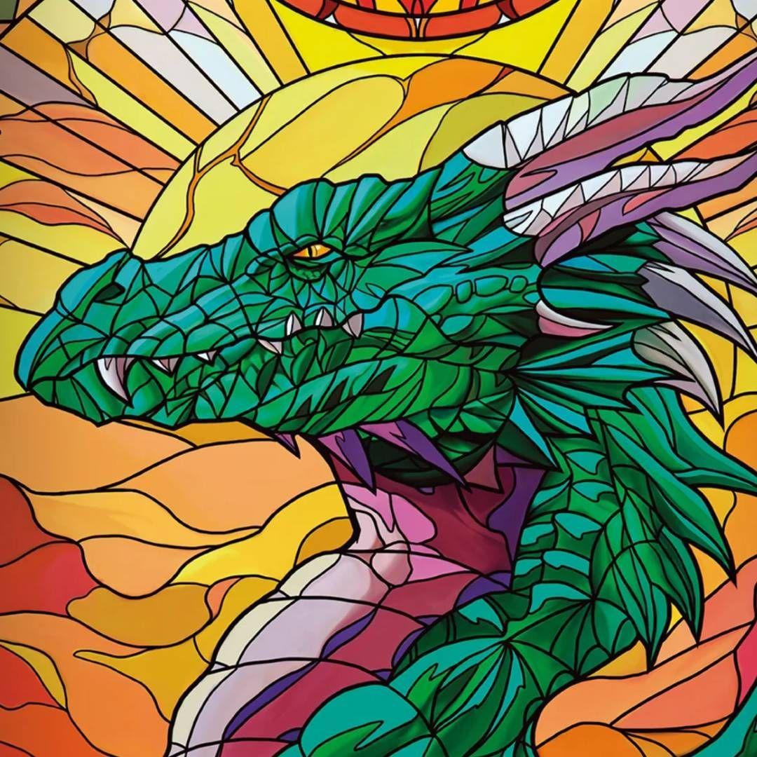 Playmat Topdeck Colección Vitrales - Dragón Verde-2