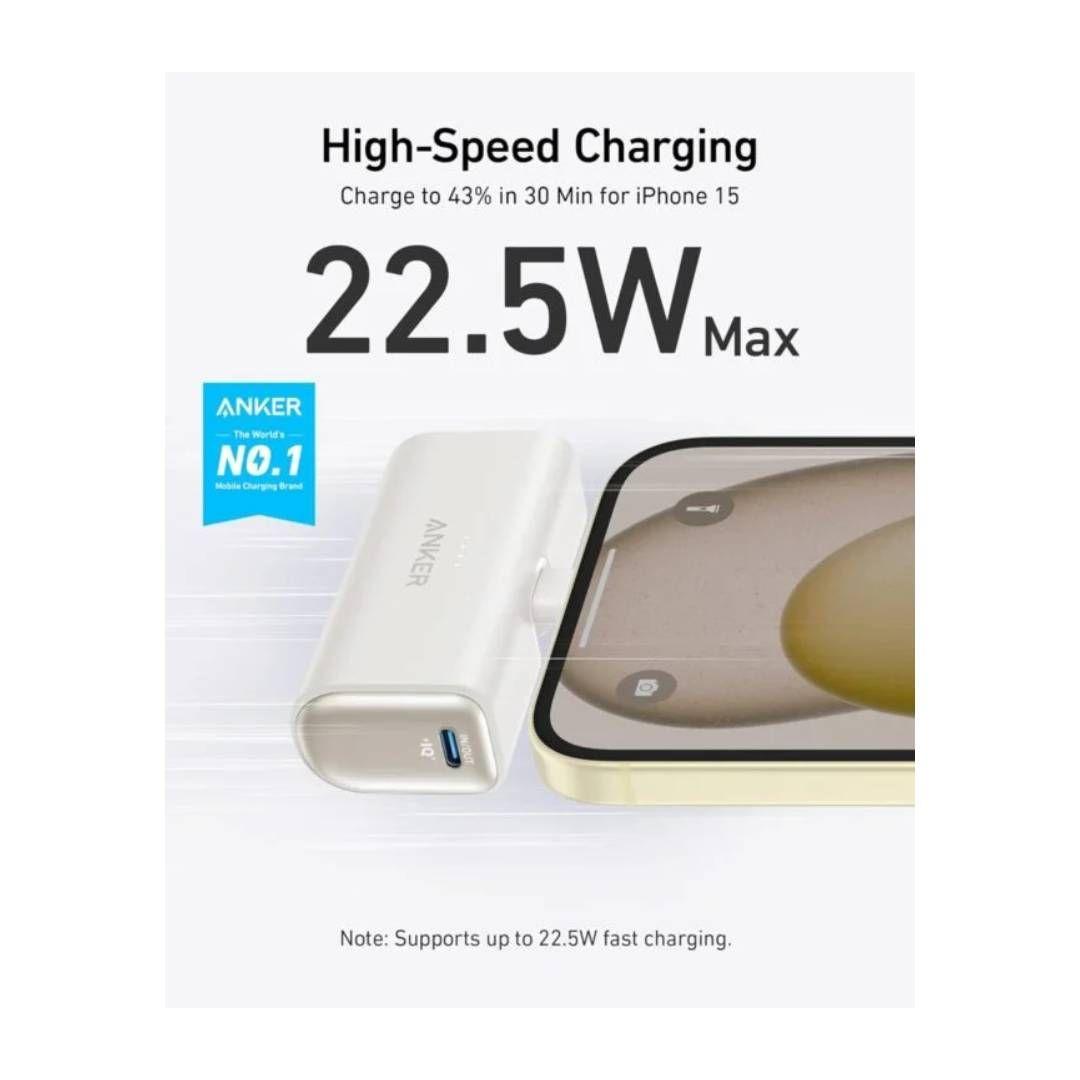 Power Bank Anker Nano 5000mAh 22.5W USB-C Blanco-2