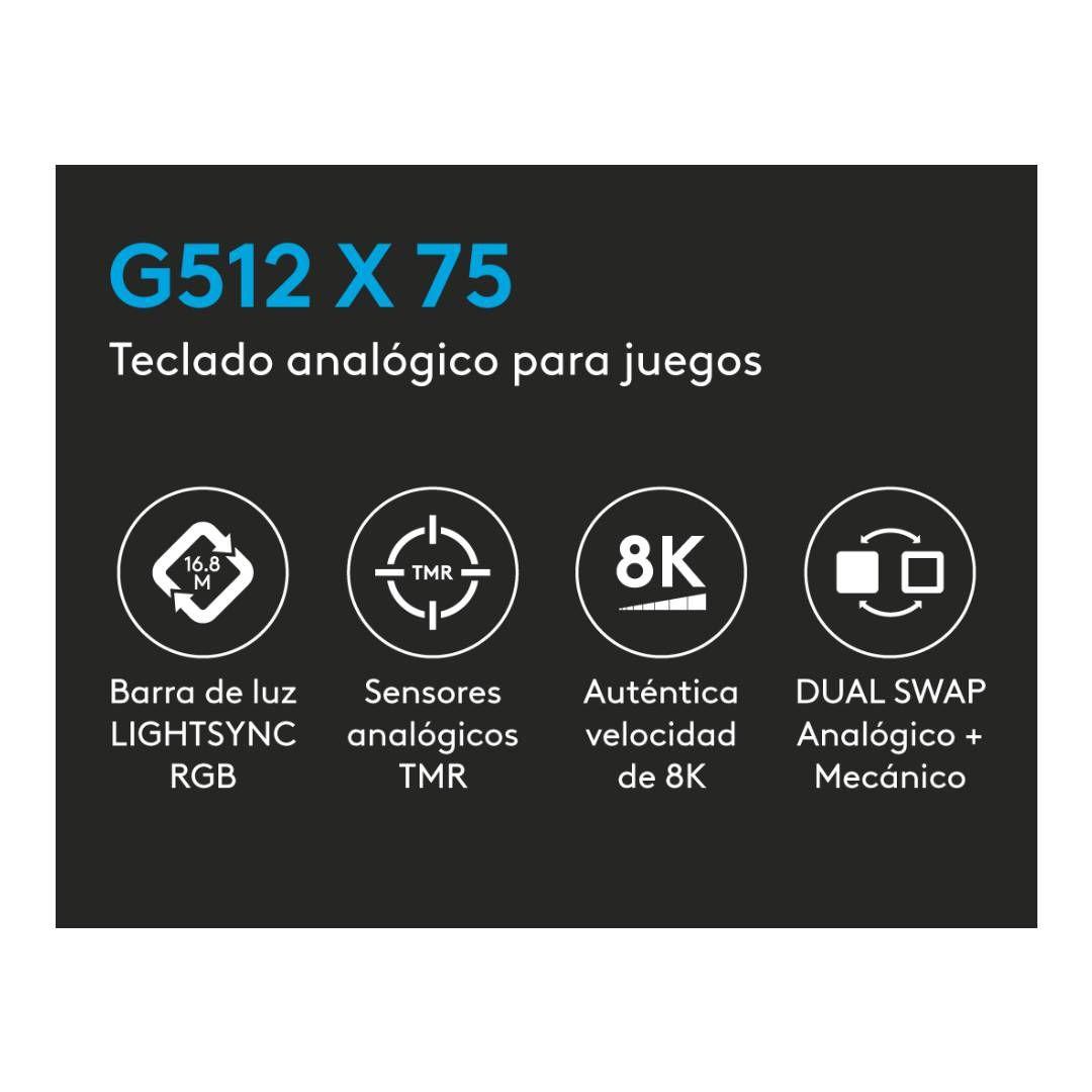 Teclado Gamer Logitech G512 X 75 Dual Swap Blanco-6