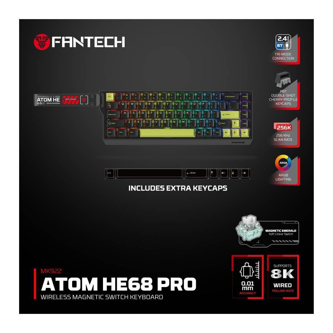 Teclado Fantech MK922 ATOM HE68 PRO MORI Switch Emerald-3
