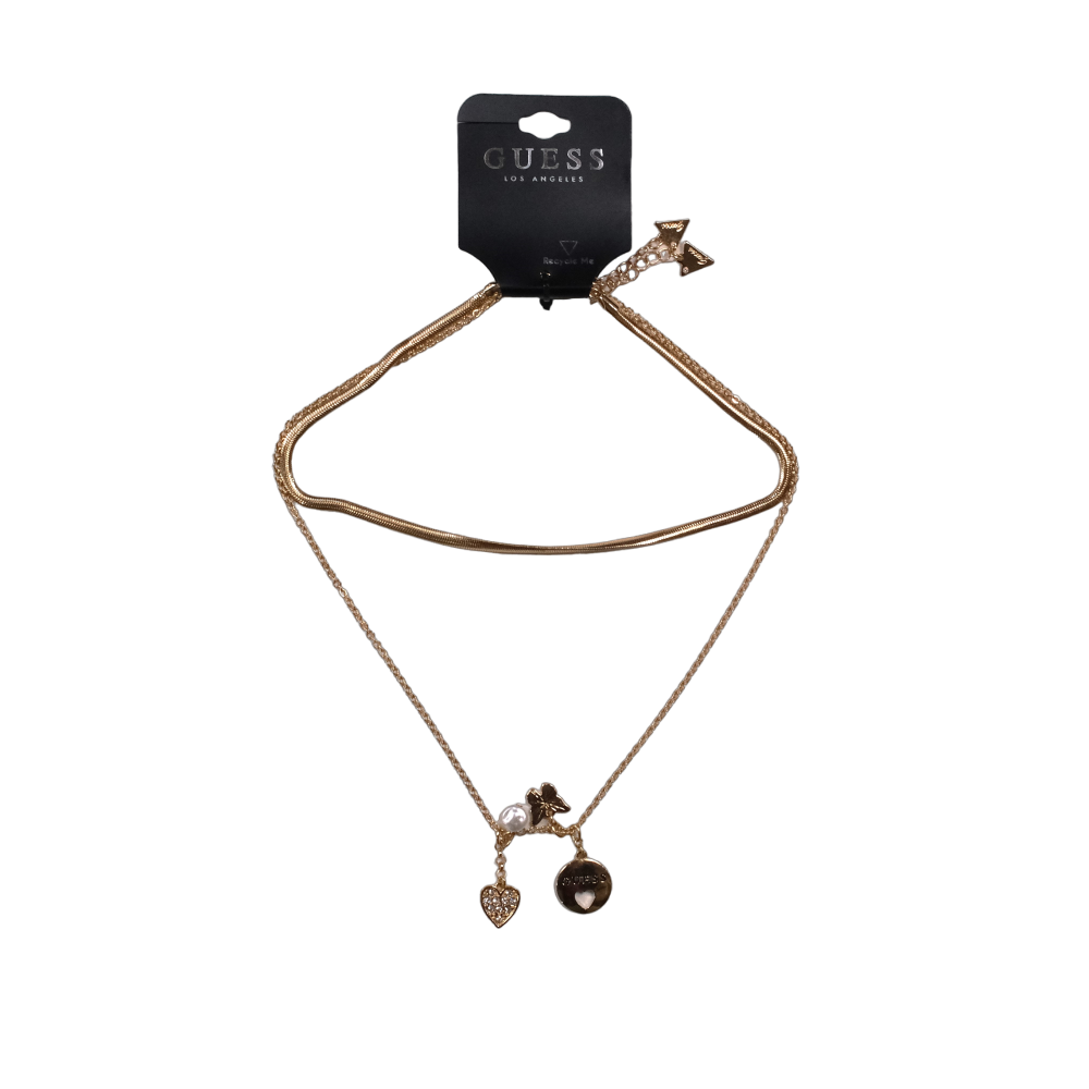 Collar Guess Color Dorado Dije Corazon Triangulos-0