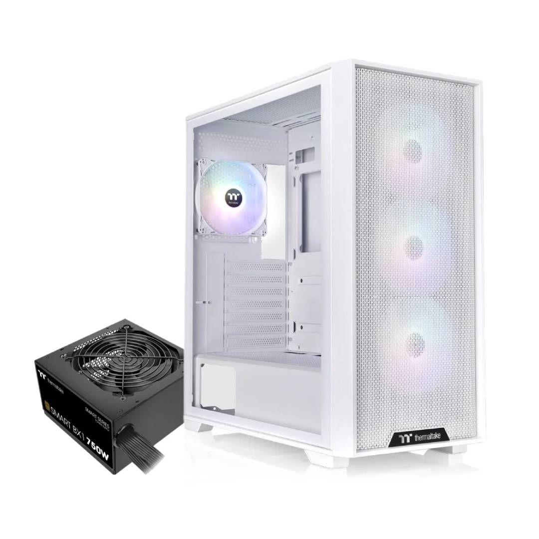 Gabinete + Fuente Thermaltake H390 TG ARGB C+P (750W) Snow-0