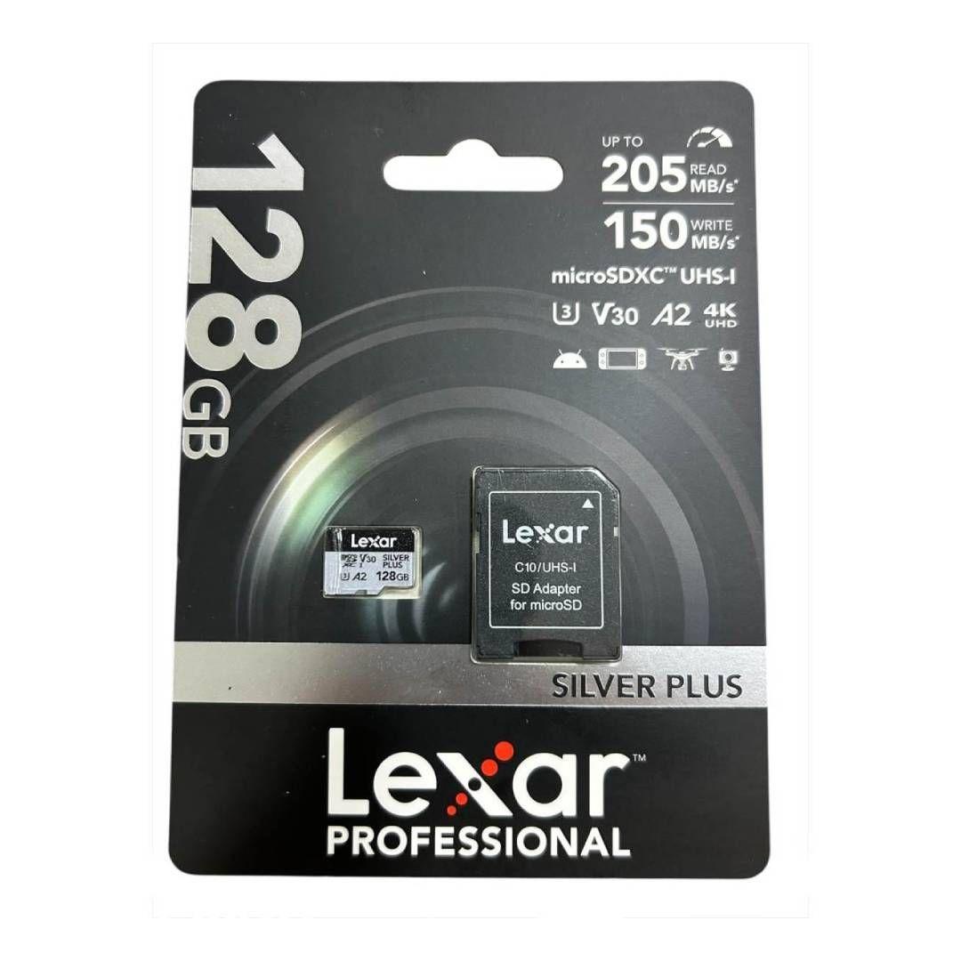Tarjeta de Memoria Lexar 128GB MicroSD SILVER PLUS C-10 UHS1-3