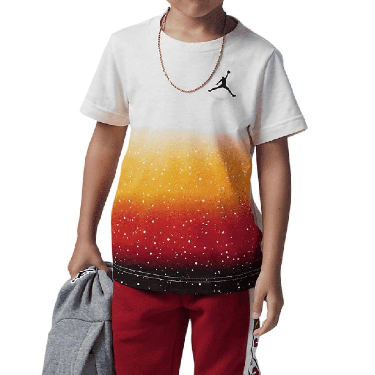 Polera Niño Jordan Color Beige Naranja Talla L-0