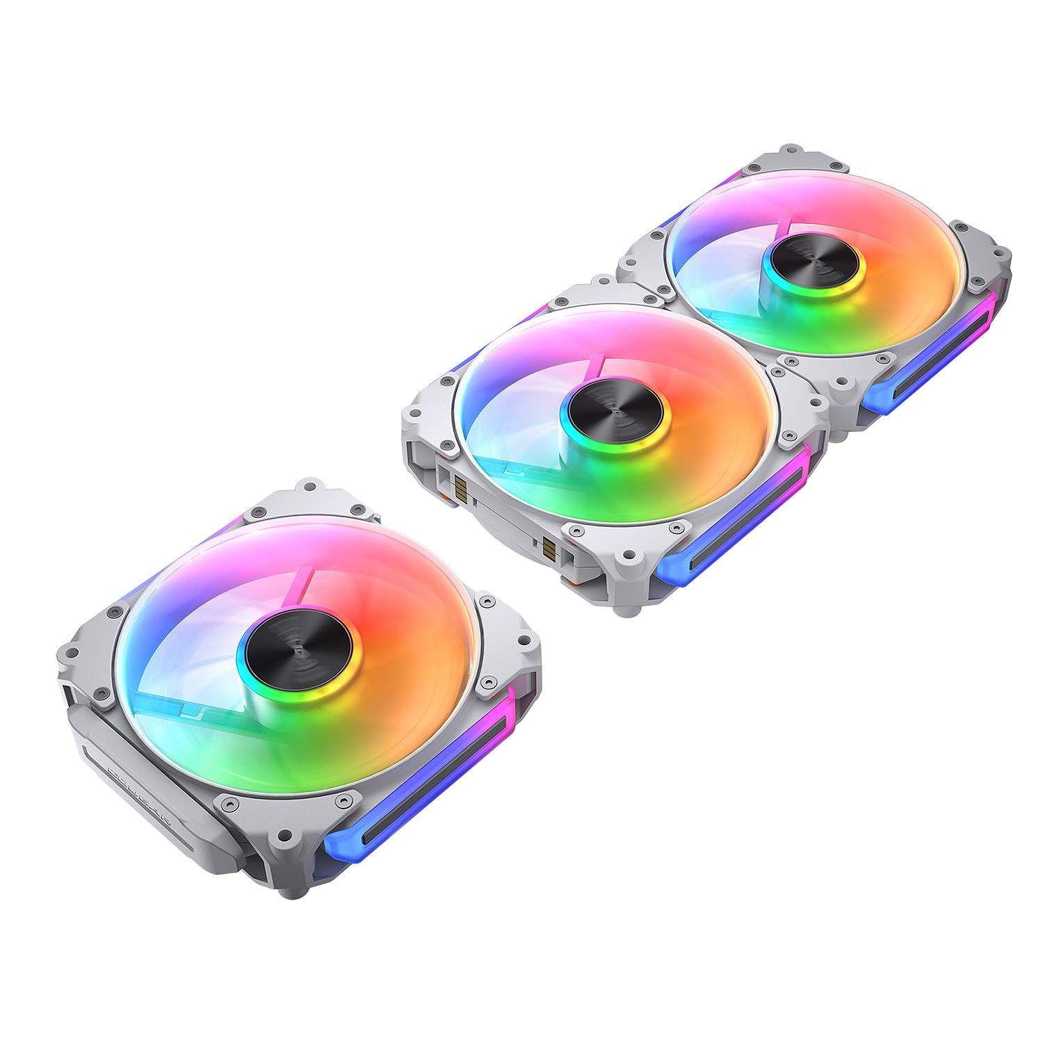 Pack 3 Ventiladores Cougar Apolar 120mm ARGB Blanco-1
