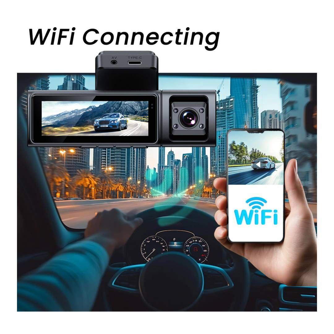 Cámara Dashcam 4K Triple Lente WiFi GPS Vehicular-2