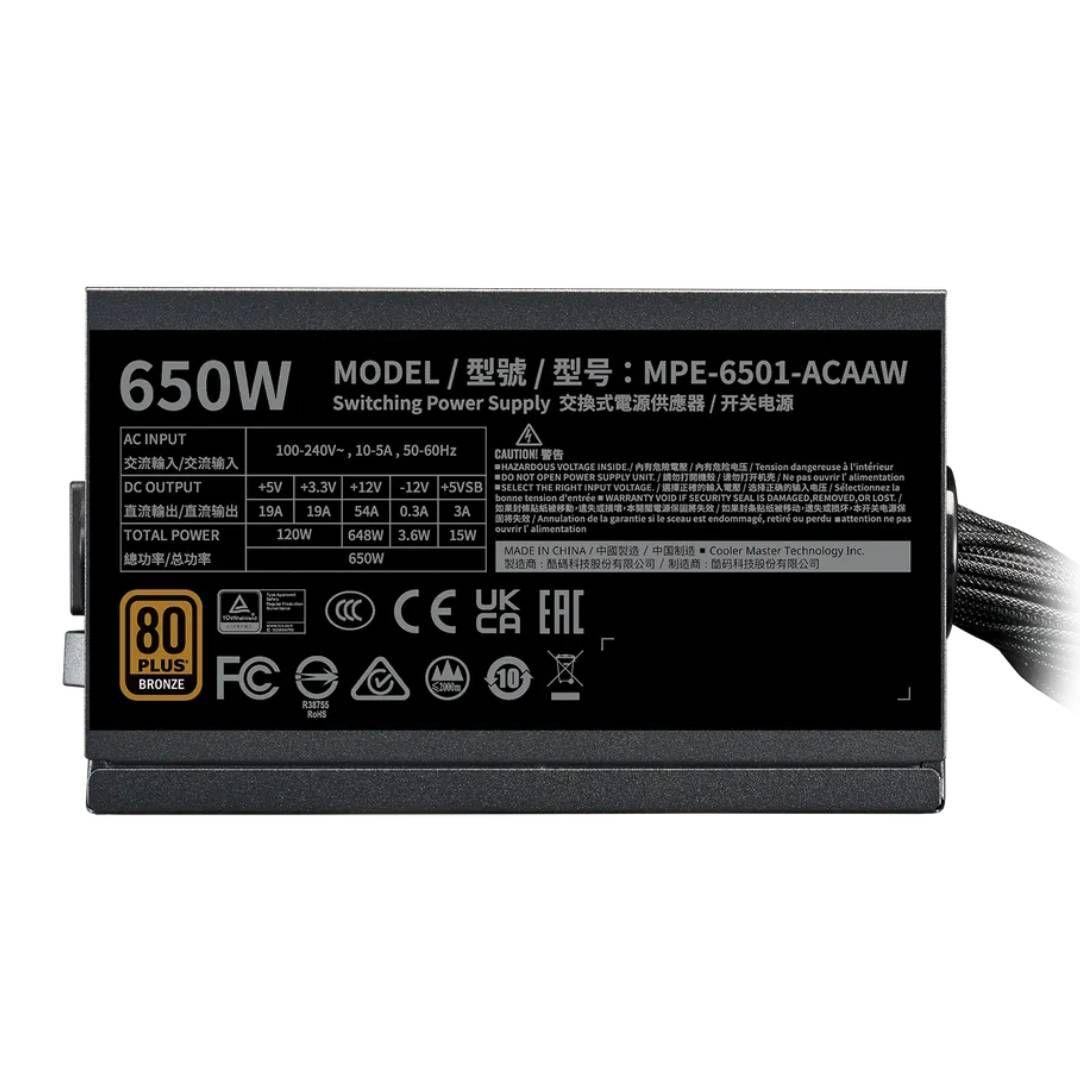 Fuente de Poder Cooler Master MWE Bronze 650 V3, 650W ATX-3