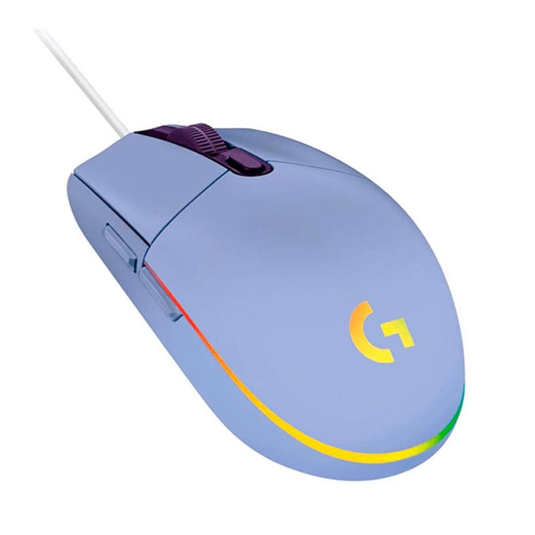 Mouse Logitech G203 LIGHTSYNC RGB, Cableado, 8000DPI Lila-0