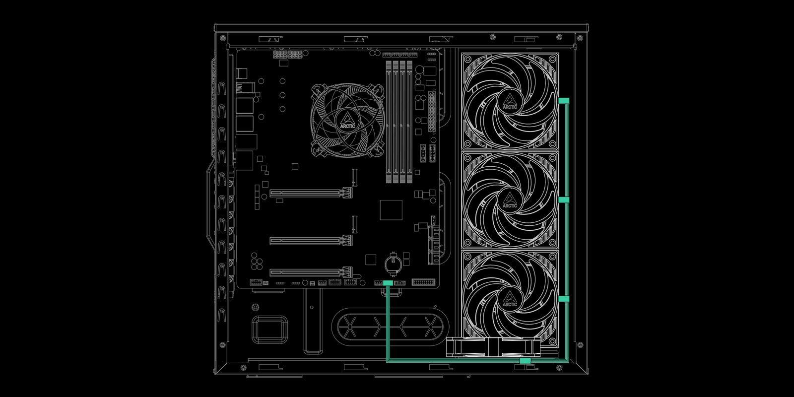 Cable Splitter ARCTIC 4 pines PWM para Ventiladores-3