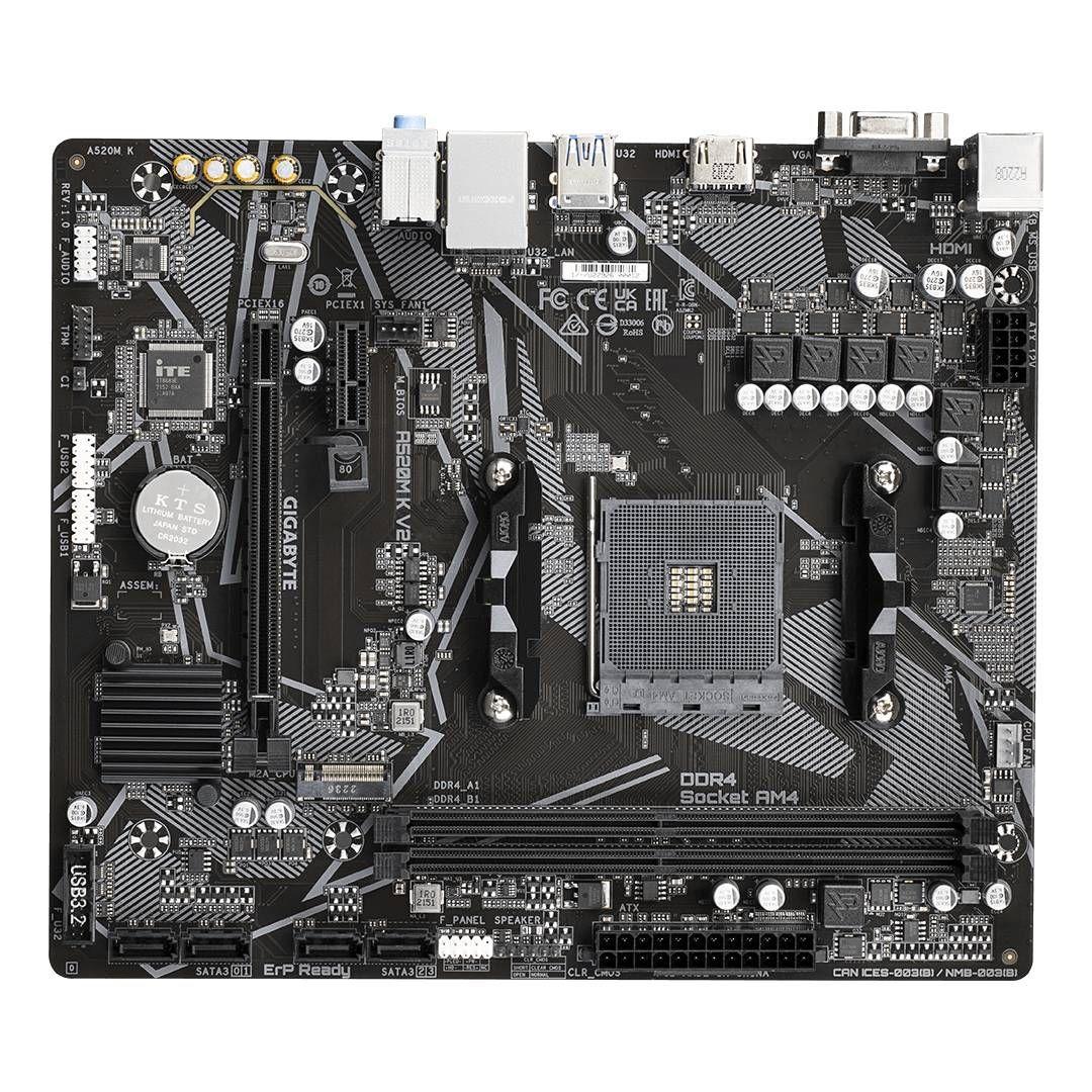 Placa Madre Gigabyte A520M-K V2 MicroATX AMD AM4-2