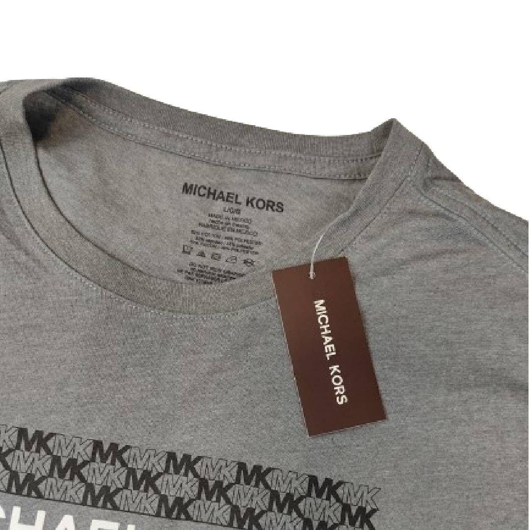 Polera MK Gris Cuello Redondo Con Letras Blancas Mk Talla L-3
