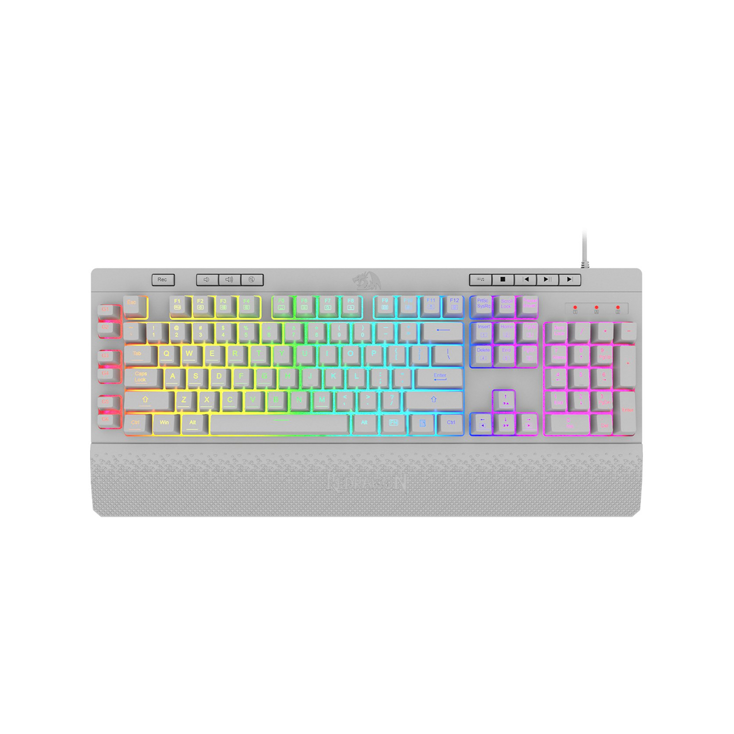 Teclado Gamer Membrana Shiva K512w Rgb Blanco Redragon-0