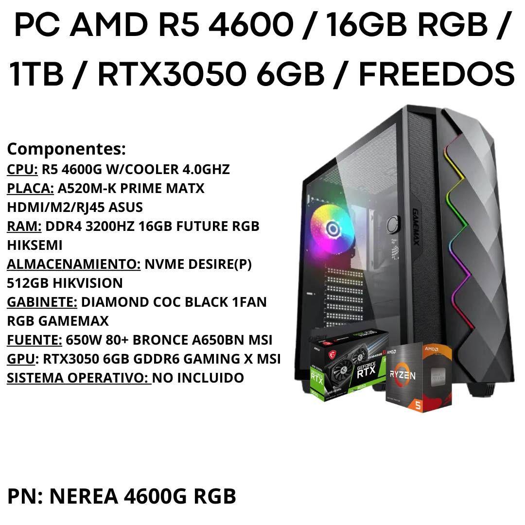 PC Gamer NEREA 4600: R5 4600G/16GB RGB/1TB NVMe/RTX3050-2