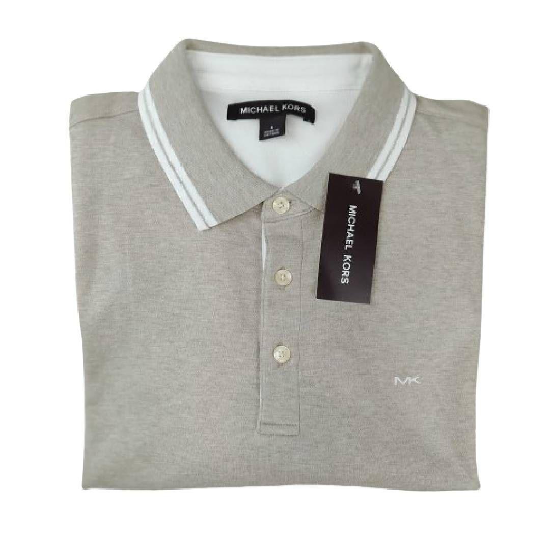 Polera MK Beige Con Cuello Linea Blanca Talla S-3