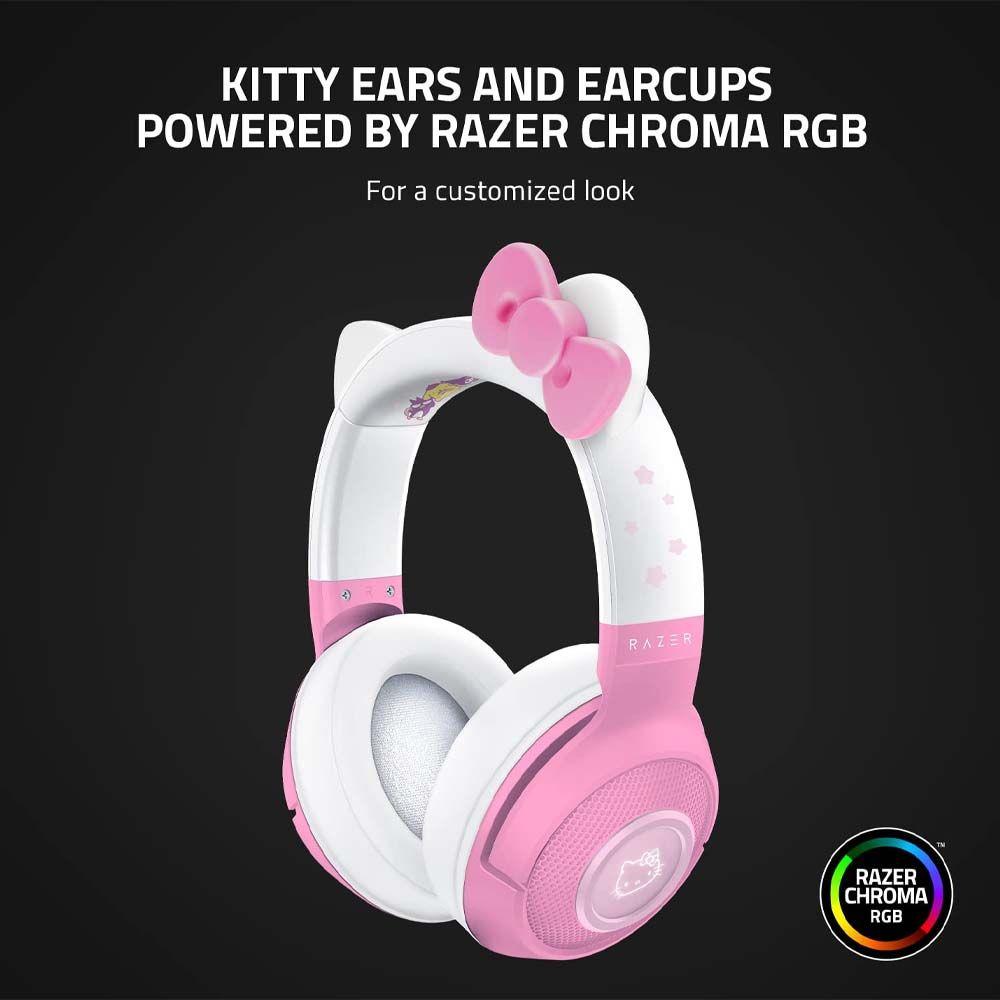 Audifono Gamer Razer Kraken Bluetooth Hello Kitty Wireless-2