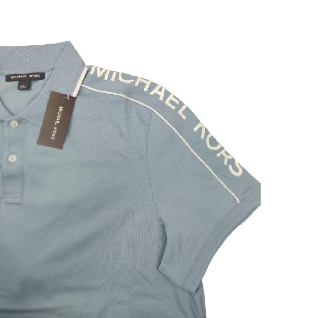 Polera MK Celeste Con Cuello Linea Blanca Talla Xl-3