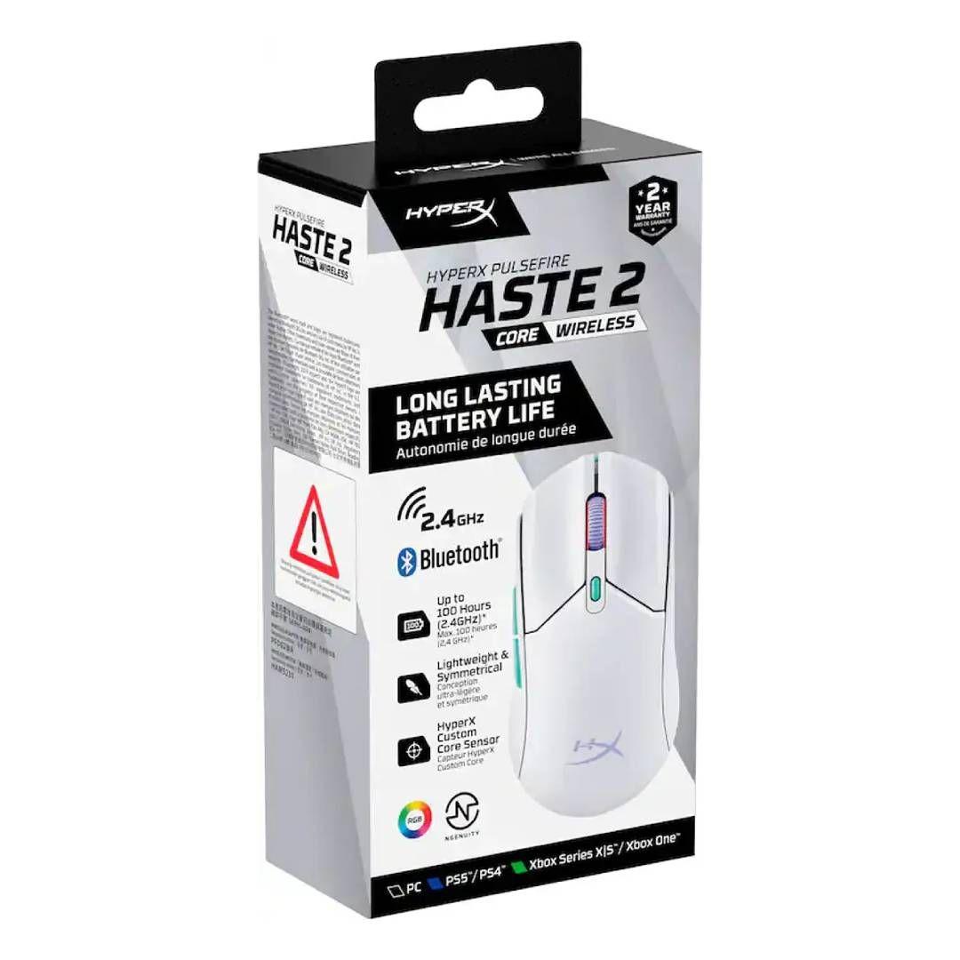 Mouse Gamer HyperX Pulsefire Haste 2 Core Wireless, White-3