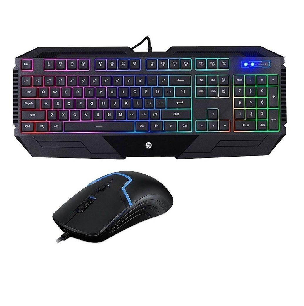 Pack Teclado y Mouse Gamer HP GK1100 RGB USB Español-0