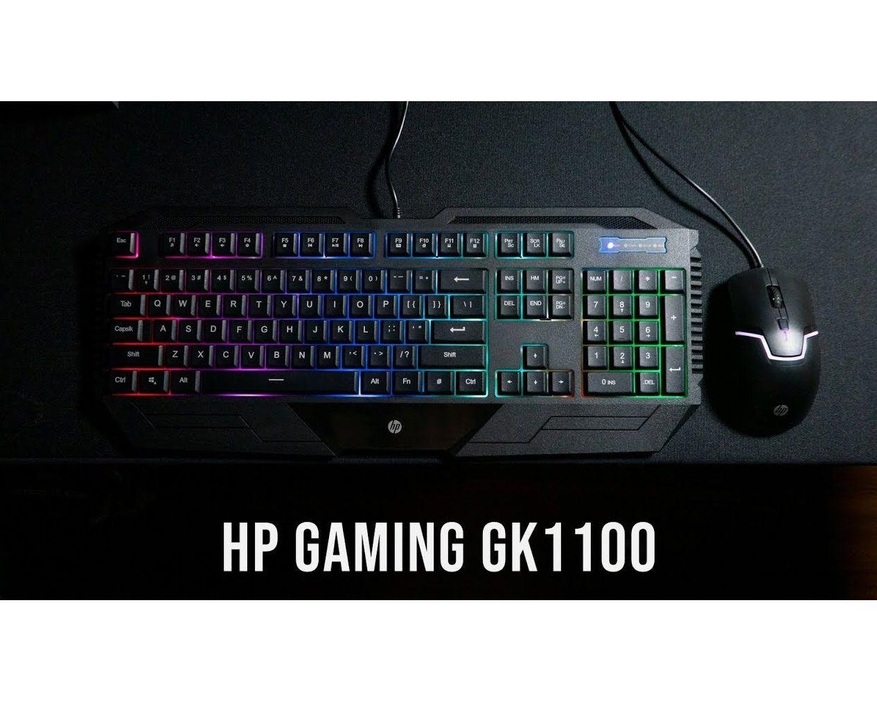 Pack Teclado y Mouse Gamer HP GK1100 RGB USB Español-3