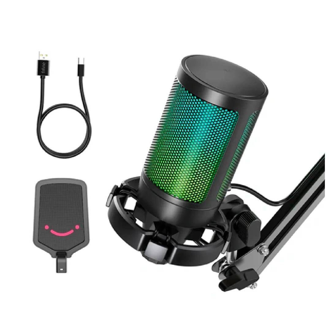 Micrófono Gamer Fifine  A6T RGB, USB-C-1