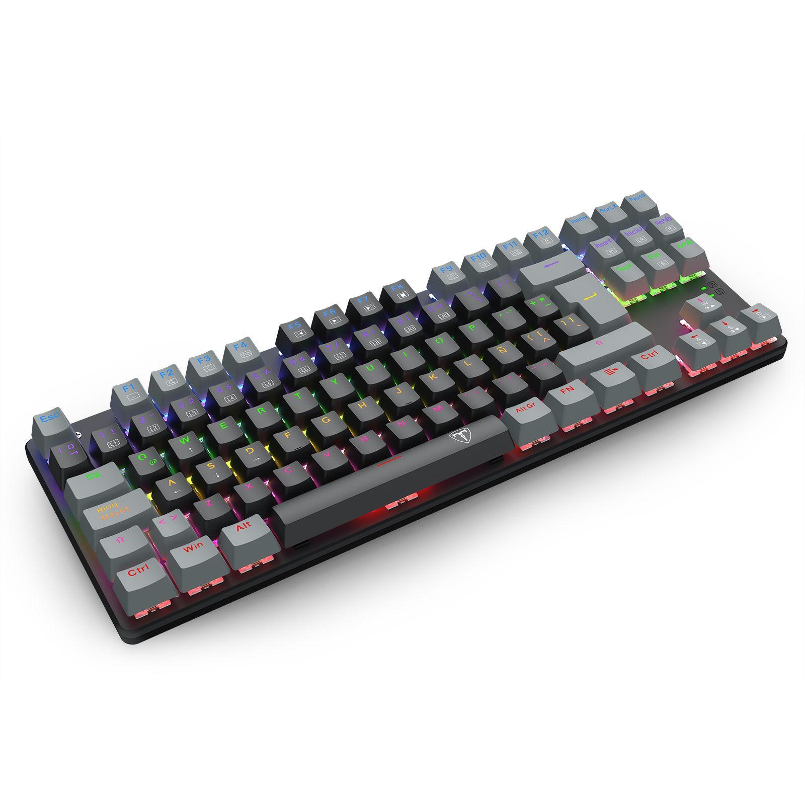 Teclado T-Dagger Bora Rainbow Lite T-TGK313BG-LIT Negro/Gris-2
