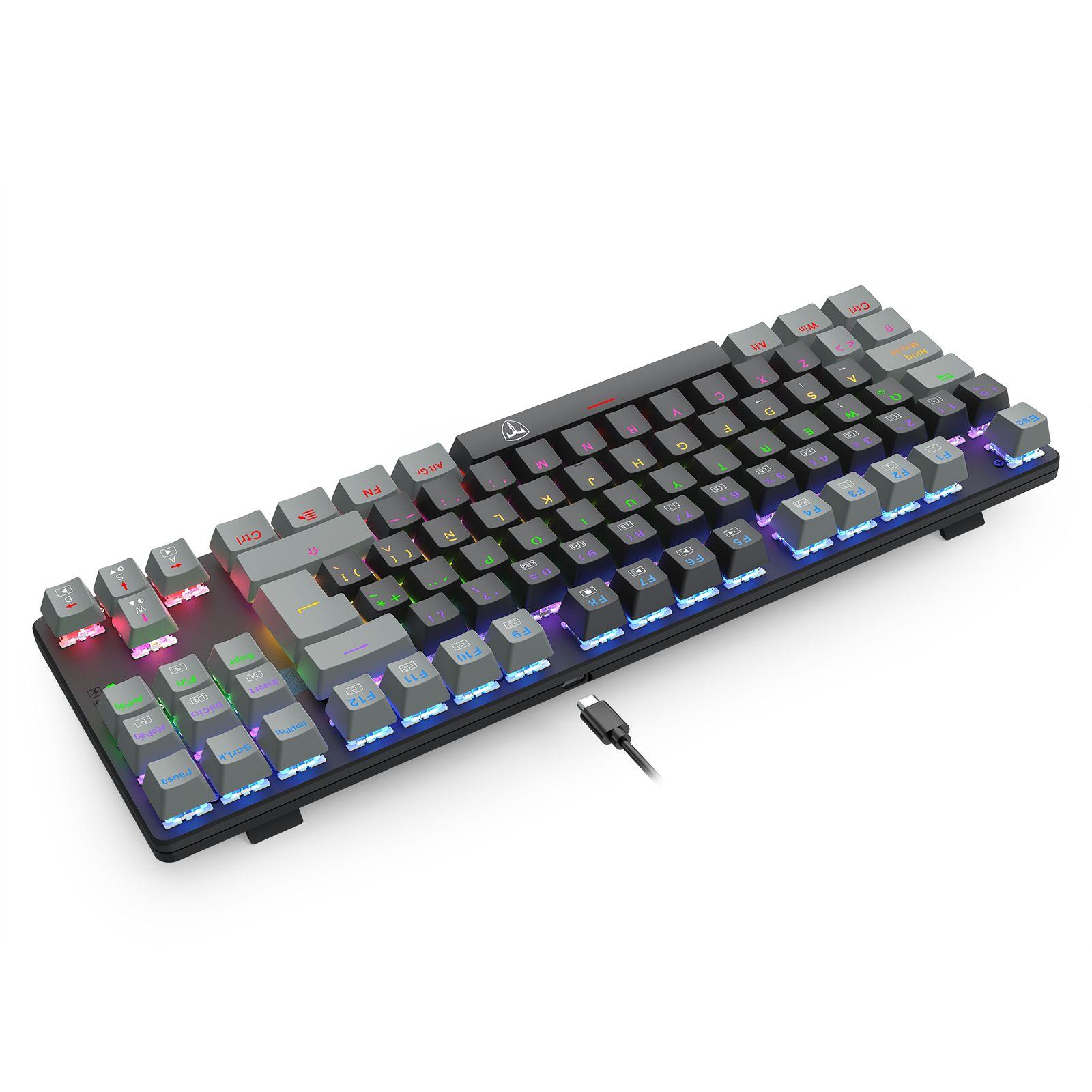 Teclado T-Dagger Bora Rainbow Lite T-TGK313BG-LIT Negro/Gris-4