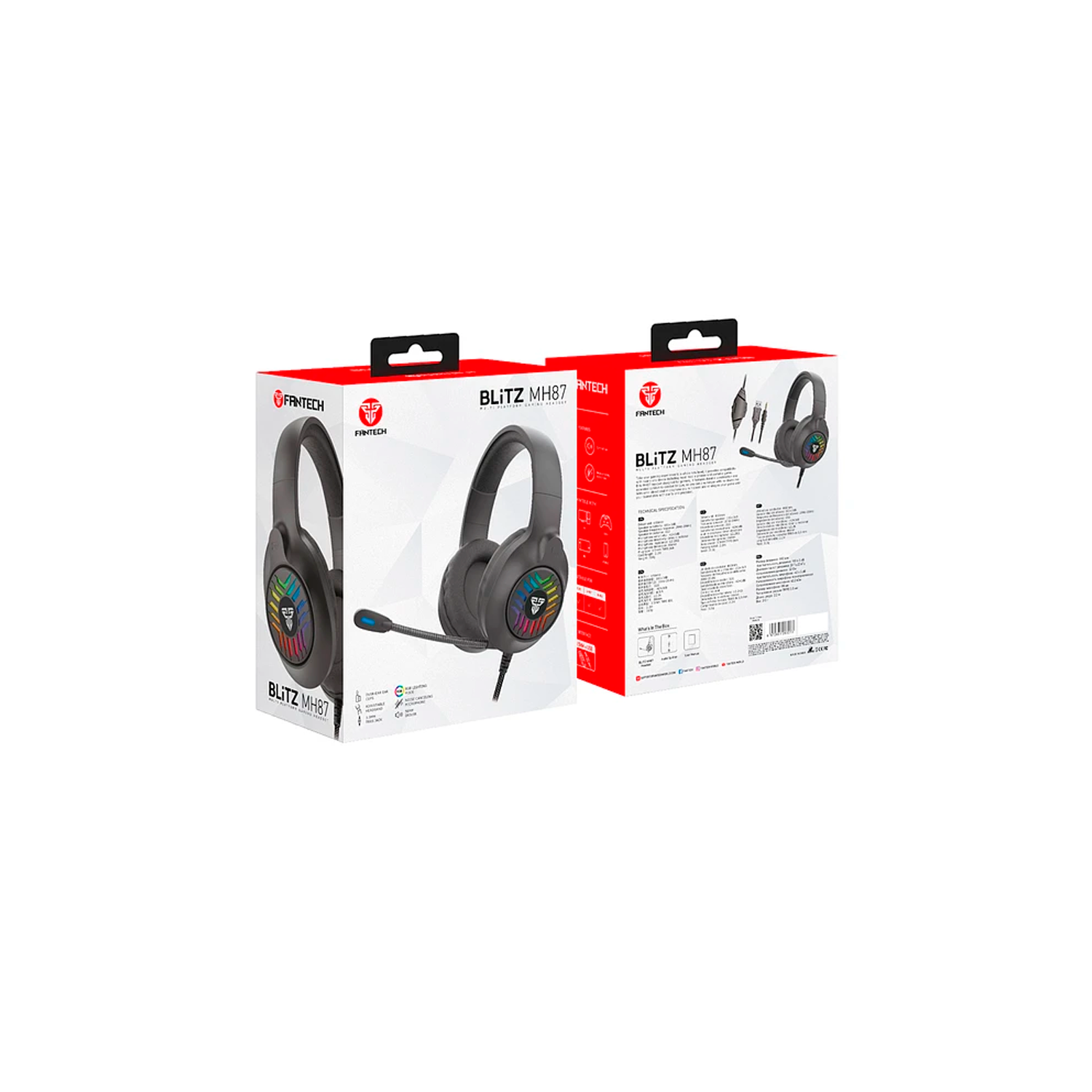 Audifonos Gamer Fantech Blitz MH87 Black Edition RGB USB 3.5-2