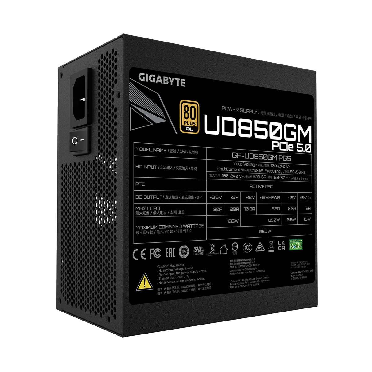 Fuente de Poder Modular 80 Plus Gold GP-UD850GM PG5-4