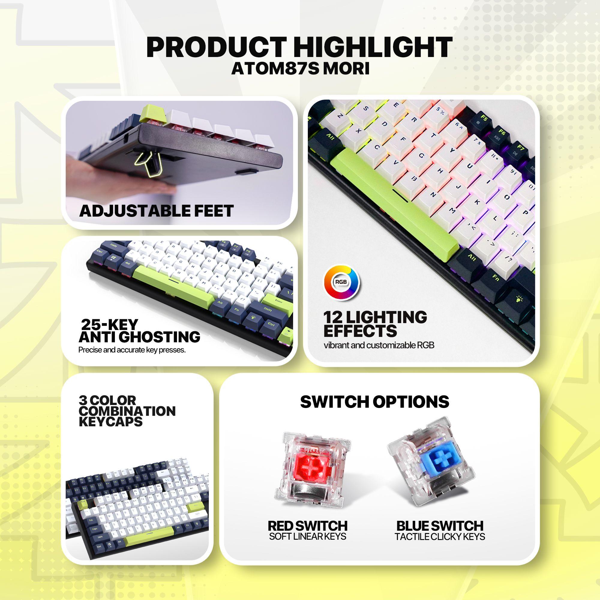Teclado Fantech MK877s ATOM87s MORI Blue (Switch Blue)-6