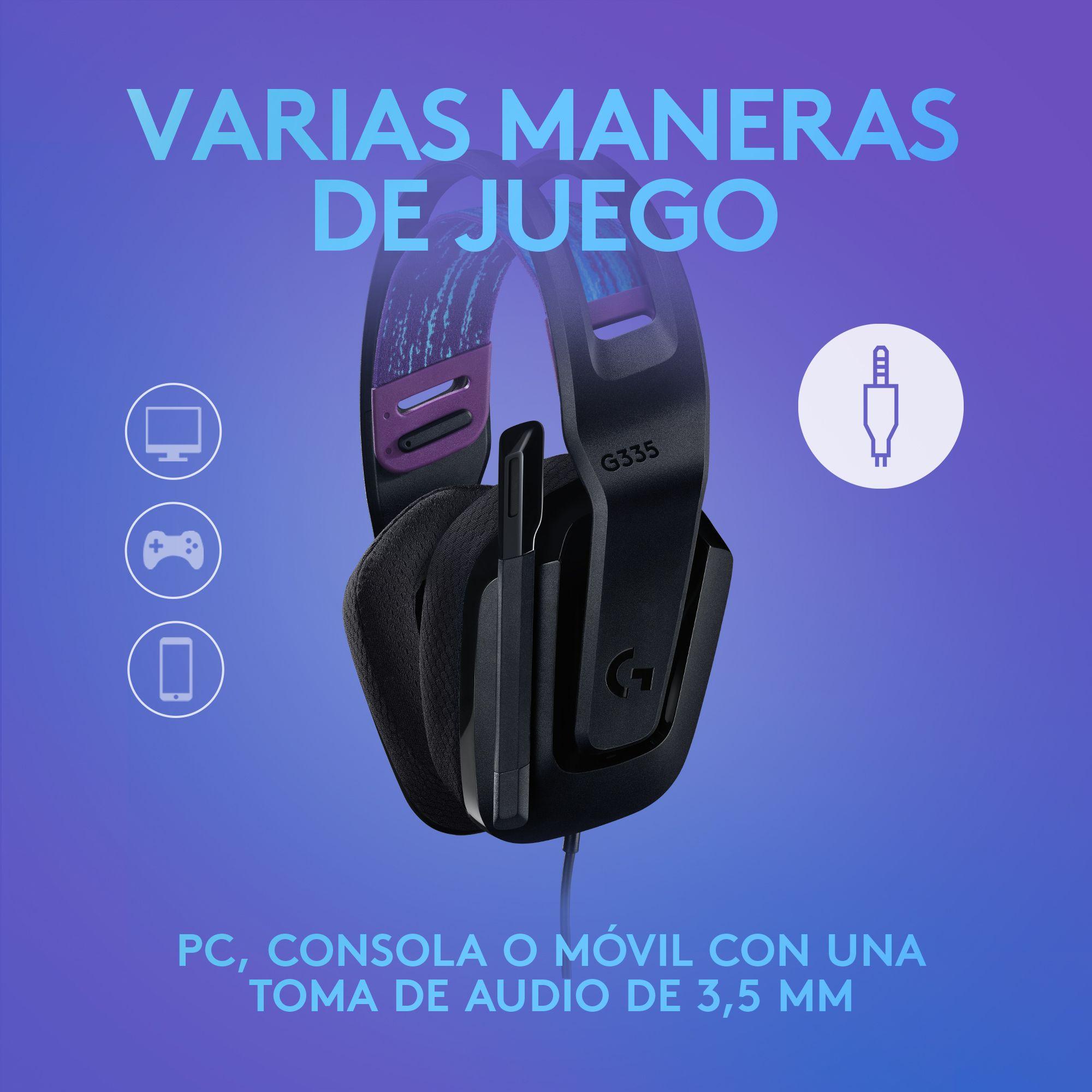 Audifonos Gamer Logitech G335 Negros Jack 3.5mm-7