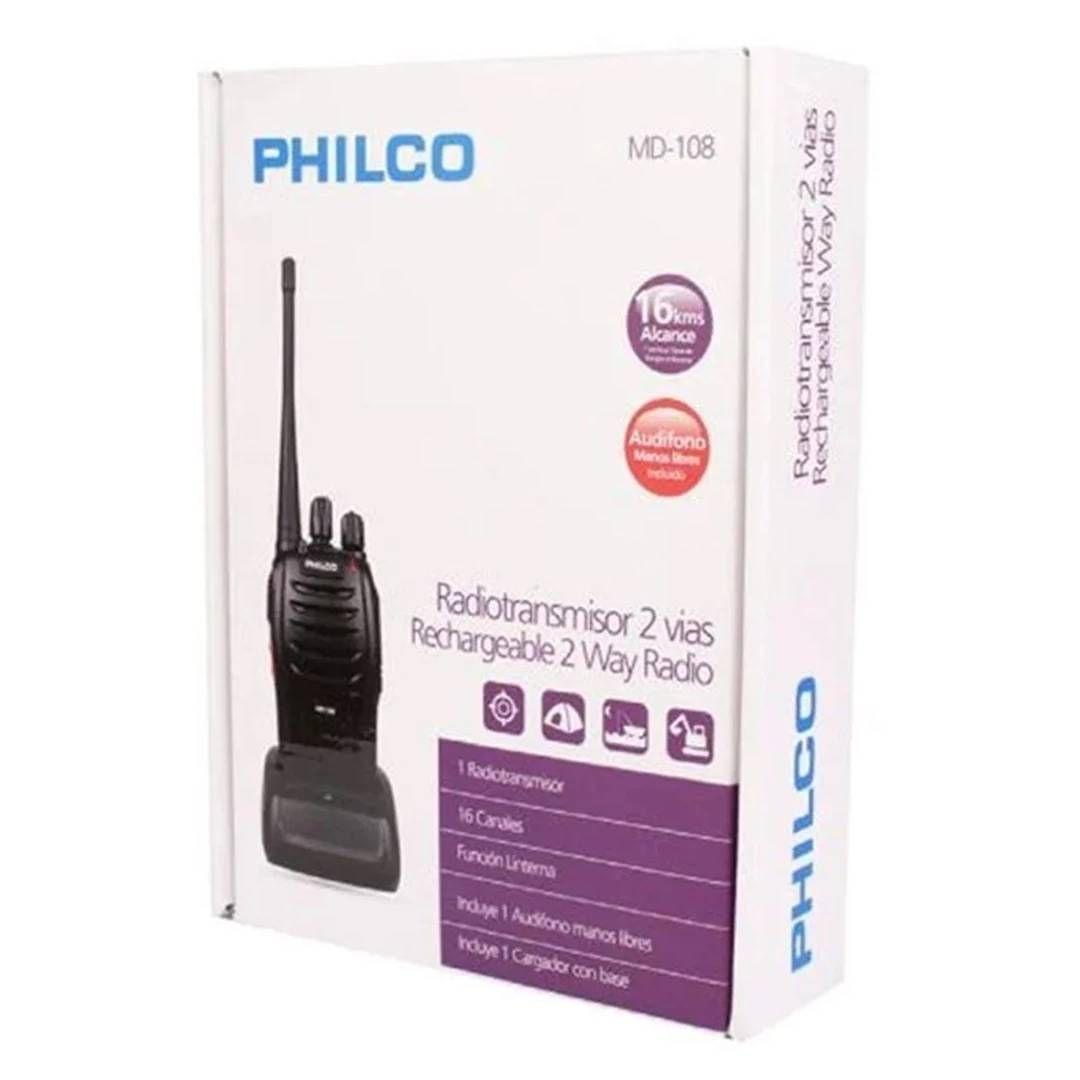 Radiotransmisor 2 Vias C/Manos Libres Philco MD-108-1