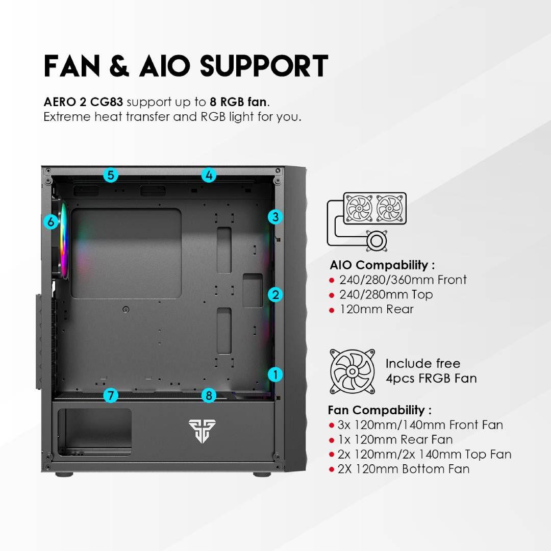 Gabinete Fantech CG83 AERO FRGB Black Edition-8