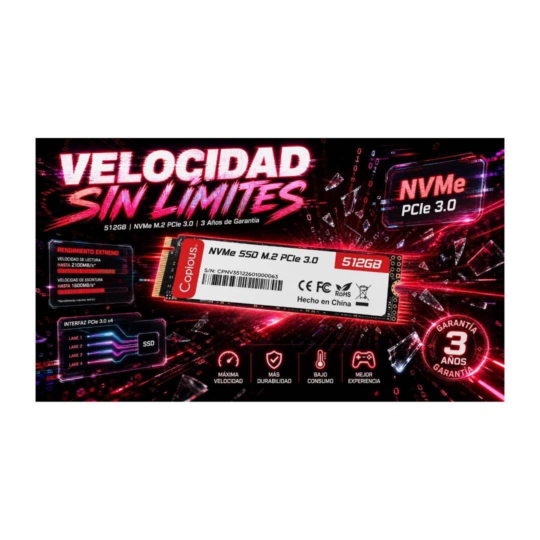Disco Duro SSD Copius 512 GB M.2 NVMe PCIe 3.0-4