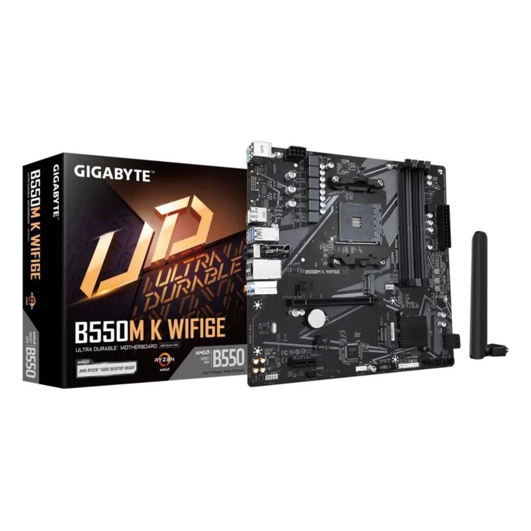 Placa Madre Gigabyte B550M K WIFI6E AM4 DDR4 Micro-ATX-0