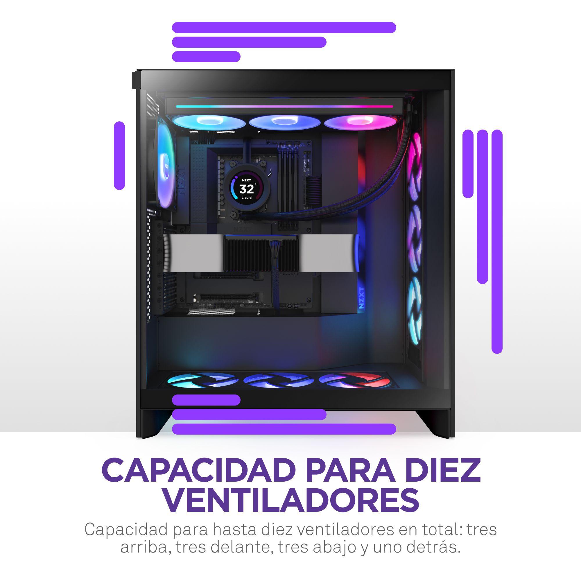 Gabinete NZXT H7 Flow (2024) Mid-Tower Case Negro-3