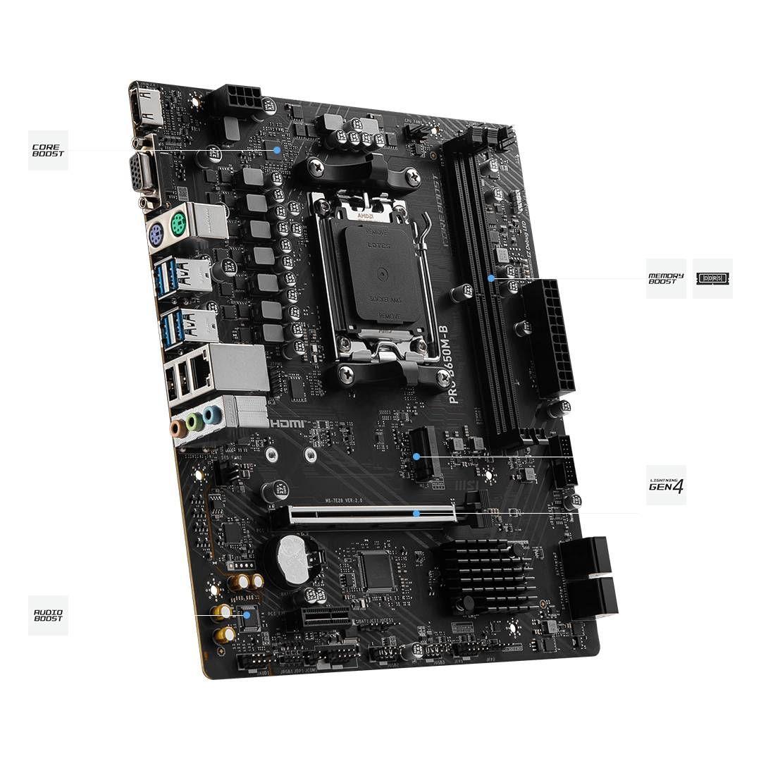 Placa Madre MSI PRO B650M-B, Micro-ATX, AM5-3