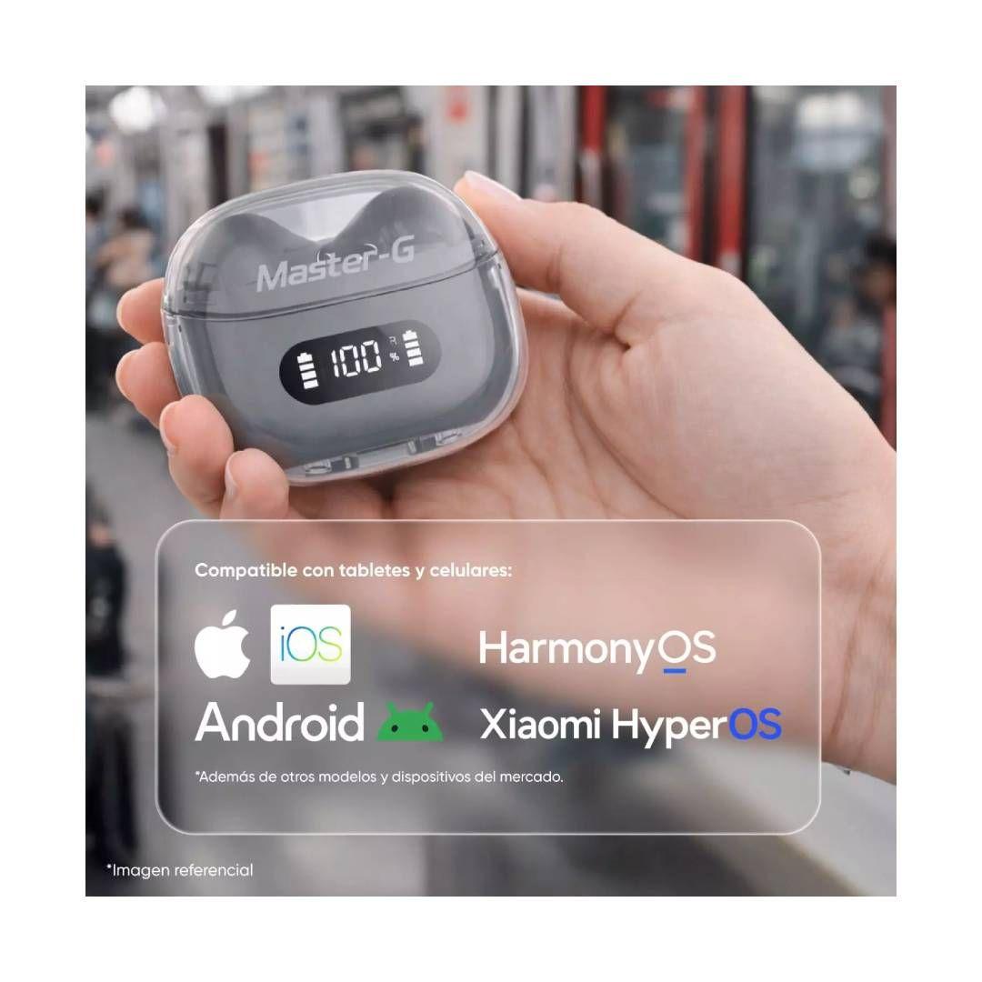 Audífonos In-Ear Master-G MGBUDS35G TWS ANC con App Gris-3