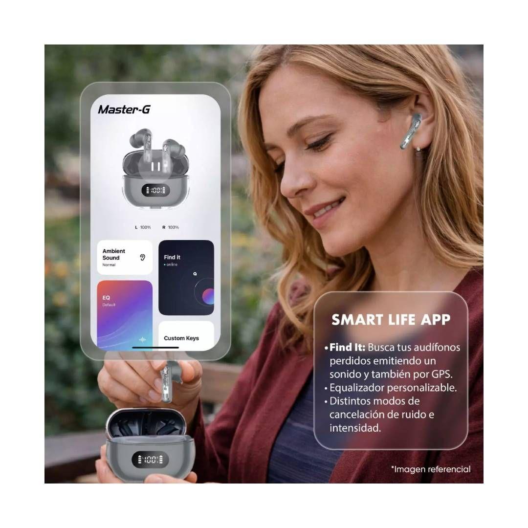 Audífonos In-Ear Master-G MGBUDS35G TWS ANC con App Gris-4