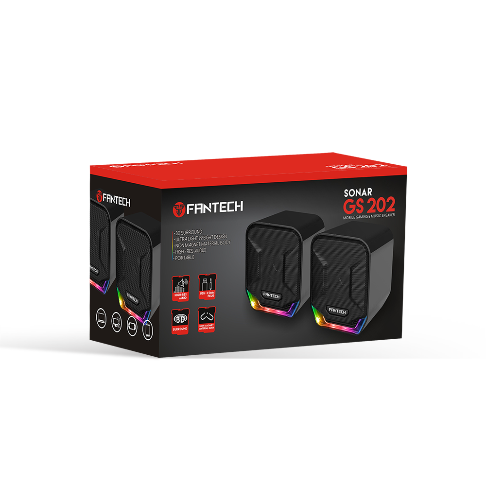 Parlante Gamer Fantech GS202 Sonar RGB Black Edition-3