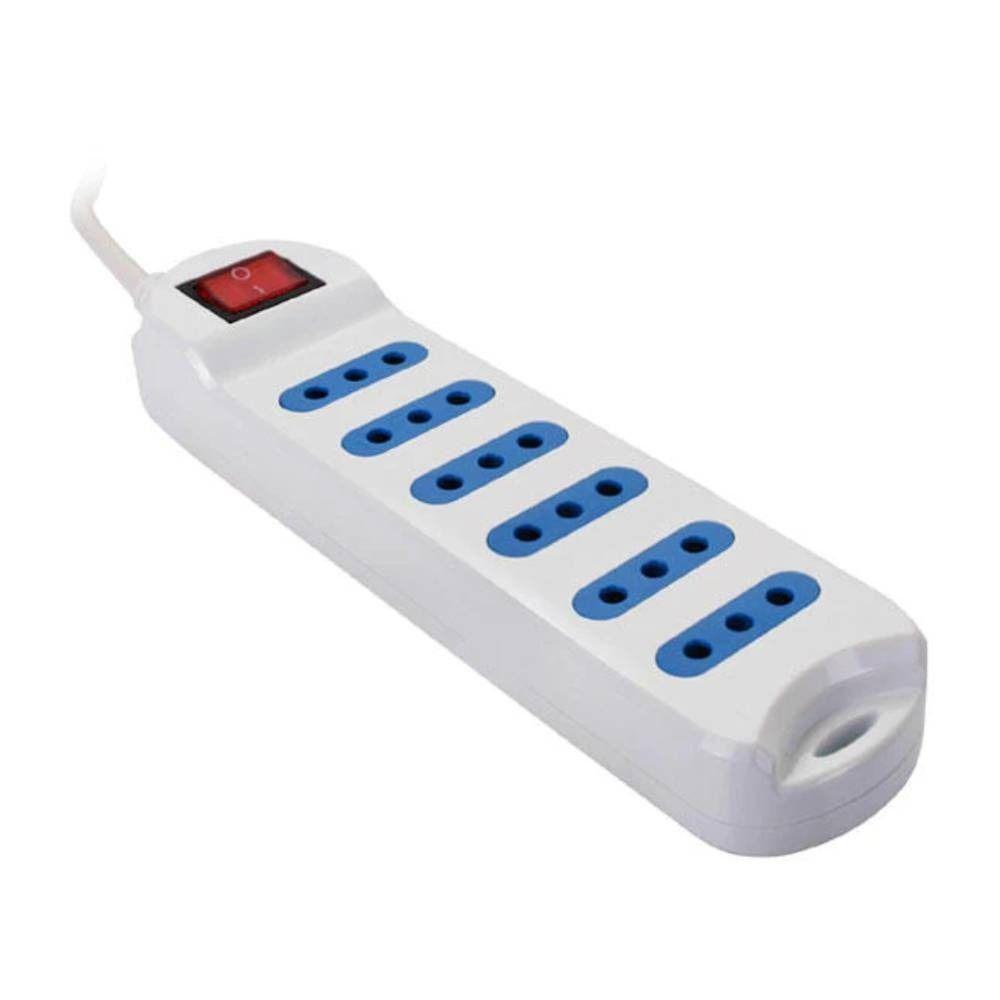 Extension 6 Entradas 3 Metros Blanco con Interruptor XT-30-1