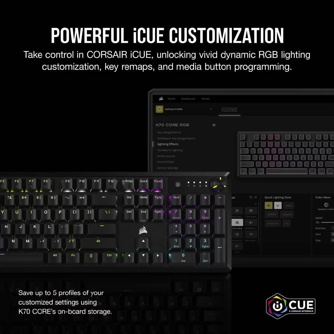Teclado Gamer Mecánico Corsair K70 CORE RGB Negro-2