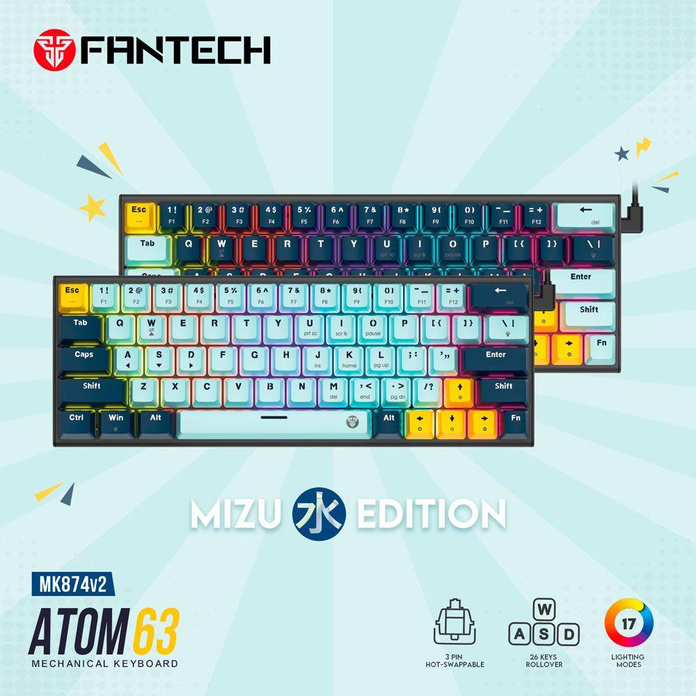 Teclado Fantech MK874V2 ATOM63 MIZU SkyBlue (Switch Blue)-2