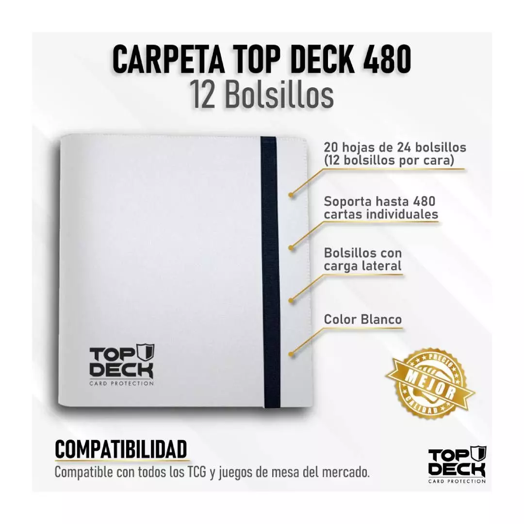 Carpeta Topdeck 12 Bolsillos Blanco-2