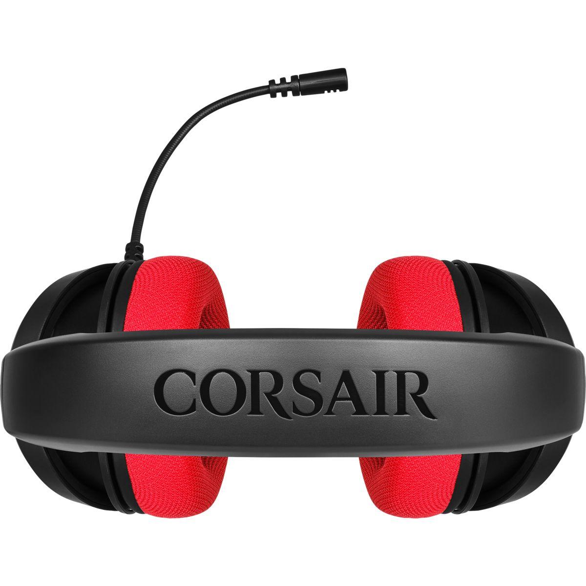 Audífonos Alámbricos Gaming CORSAIR HS35 Negro y Rojo-3