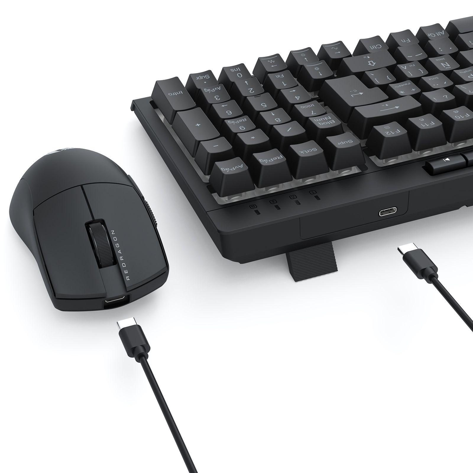Kit Teclado y Mouse Gamer Redragon S147 Combo 4 en 1-4
