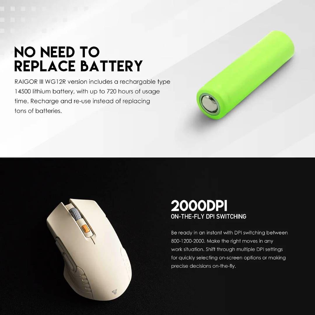 Mouse Inalámbrico Fantech WG12R RAIGOR III Grey-5