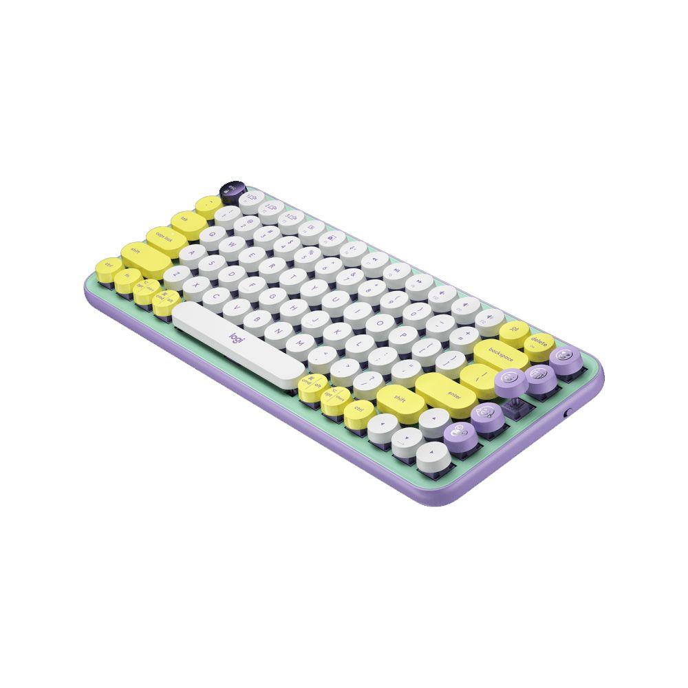 Teclado Logitech Pop Keys Lila Mecánico Inalambrico Daydream-1